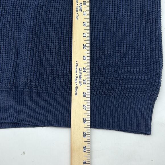 KENNETH COLE NEW YORK WAFFLE KNIT ELBOW PATCH MENS SWEATER SIZE XL NAVY BLUE - Picture 12 of 14